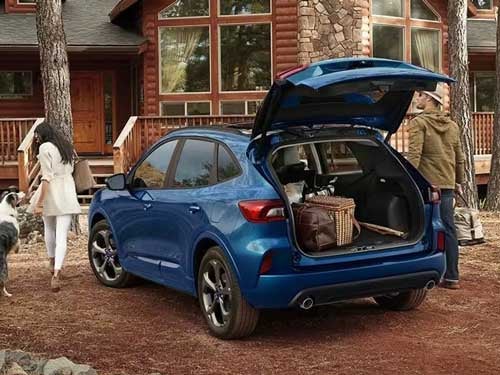 2023 Ford Escape Plug-in Hybrid rear view of lift gate open showing cargo area