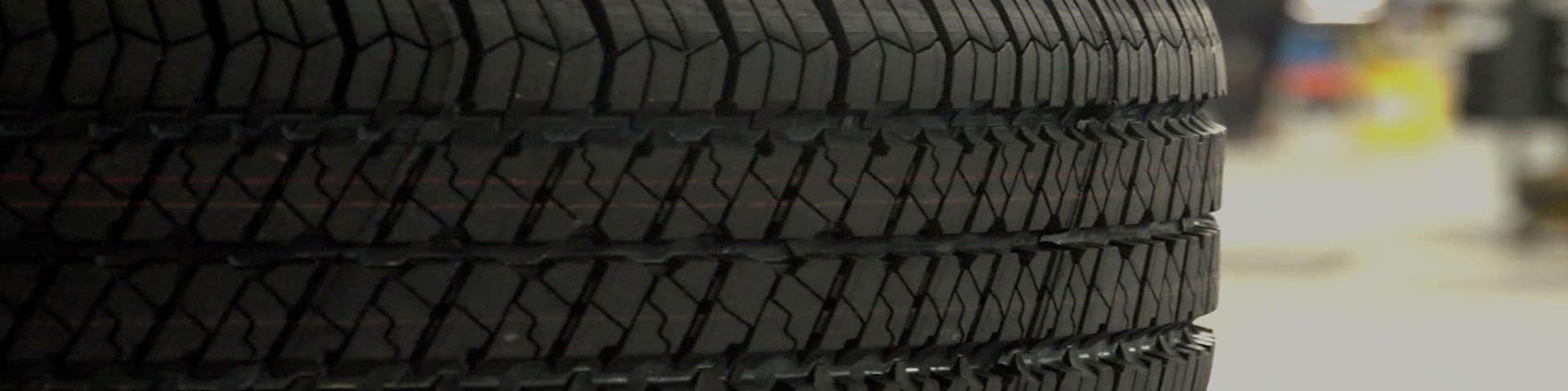 close up view of a tire laid down flat